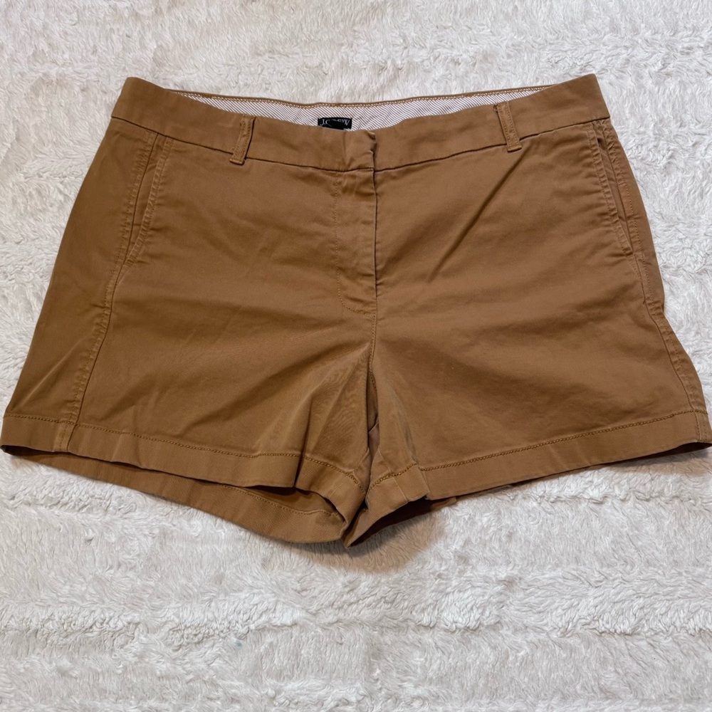 J.Crew tan Cotton Shorts Women’s Size 14 4 Inseam Summer Classic Preppy